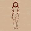A young female character created as vector art in SVG format.