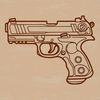 Illustration of a firearm with detailed design features.