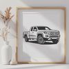 Detailed Pickup Truck SVG Design Element SVG illustration of a pickup truck with detailed design elements for graphic use.