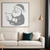 A vector illustration of Santa Claus in a traditional festive outfit.
