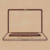 Free Clip Art Computer Icon A digital illustration of a modern laptop with a sleek design, suitable for vector art projects.