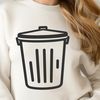 Vector illustration of a trash can with a lid, suitable for digital design projects.