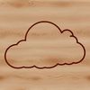 A vector illustration of a white puffy cloud against a blue sky background, suitable for use in various digital designs.