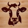 Cow Head Illustration SVG Illustration of a farm animal, a cow's head, designed as vector art.