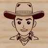 A digital illustration of a rugged cowboy in a classic pose.