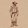 Cowboy silhouette vector design for craft projects