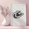 Classic Western Headwear Icon A classic cowboy hat design with a simple, iconic shape.