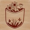 Beautiful Wildflower Pocket Illustration A digital illustration of a floral pocket with intricate details, suitable for vector-based design projects.