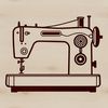 Mechanical Marvel Sewing Machine Illustration A digital illustration of a sewing machine with mechanical components and fabric textures.