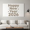 New Year 2026 svg icon with inspirational quotes and calendar symbols.