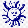 Detailed Bacterium Clipart Design A close-up illustration of a single bacterial cell with intricate details.