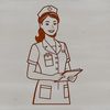 Female nurse silhouette in vector format, ideal for graphic design and digital art projects.