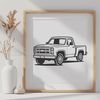 Pickup Truck Vector Illustration A digital illustration of a pickup truck designed as a vector graphic.
