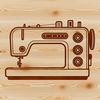 Close-up view of a sewing machine's components, ideal for vector design projects.