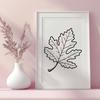 Green Leaf Illustration Vector Art A single green leaf with detailed veins and edges, suitable for vector design and cutting machine applications.