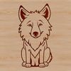 Beautiful Wolf Head SVG Clip Art Design A detailed illustration of a wild animal's head, specifically a wolf, created in vector art format.