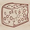 Wedged Perfection A detailed SVG illustration of a wedge-shaped block of cheese with intricate texture and pattern.