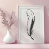 Beautiful Feather Clip Art A detailed illustration of a single feather with intricate design elements.
