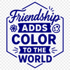 A set of inspirational quotes about friendship in clean, modern font.