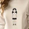 Beautiful SVG Clip Art Design Free to Download A young girl's illustration created as vector art, suitable for use in various design formats including SVG.