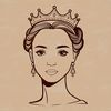 A young female princess illustration designed as vector art for digital use.