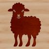 Pastoral Companion A simple illustration of a sheep standing on grass.