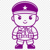 A vector illustration of a soldier in a military uniform, suitable for various design and cutting projects.