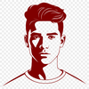 Beautiful Man Illustration SVG File A male figure represented in vector format.