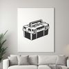 Tool Storage Solutions Illustration A digital illustration of a toolbox with various tools and equipment, suitable for commercial or personal projects.