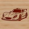 A vector illustration of a high-speed racing car with sleek design.