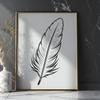 White Feather Design SVG Vector Image A single white feather with delicate curves and subtle texture, created in vector format.