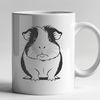 Small Pet Graphics Vector A small, furry guinea pig illustration in a neutral color palette.