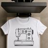 Close-up graphic representation of a sewing machine's mechanical components and design features.
