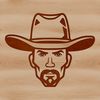 A digital illustration of a cowboy in vector format, suitable for cutting machines or laser engraving.