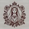 Beautiful Floral Heart Symbol A stylized illustration of the Immaculate Heart surrounded by floral elements.