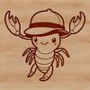 Fun Hat-Wearing Sea Creature Design A colorful illustration of a lobster with a hat, suitable for various design applications.