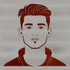 A male figure represented in vector art style.