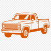 Rugged Pickup Truck Vector Graphic A 2D vector illustration of a pickup truck, suitable for digital editing and cutting.