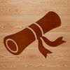A digital illustration of a scroll with rolled edges, suitable for vector graphics.