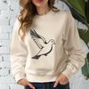 Stylized Bird Silhouette with Calm Expression A stylized illustration of a white dove with a calm expression.
