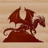 Majestic Winged Beast A mythical creature with wings and a long tail, depicted in vector format.