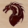 Mythical dragon illustration with intricate head details in vector format.