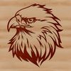 A vector illustration of a majestic eagle's head, suitable for graphic design and printing.