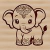 Large Animal Silhouette Vector Art A detailed illustration of a large elephant, suitable for vector graphics.