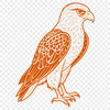 Falcon Silhouette with Commercial Use Rights A falcon in flight, depicted as a detailed vector illustration suitable for commercial or personal use.