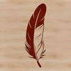 A stylized feather design created using vector art.