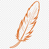 Delicate White Feather Icon A single white bird's feather with smooth, curved edges, suitable for vector design and commercial use.