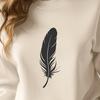 Simple Feather Vector Graphic A stylized illustration of a single feather with smooth lines and subtle texture, suitable for vector art designs.