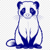 Whiskered Wonder Vector Illustration A detailed vector illustration of a ferret in a natural pose.