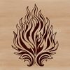 Abstract Flame Design A graphic representation of a flame made up of abstract shapes.